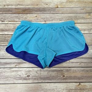 Unbranded Juniors Aqua and Purple Reversible Mesh Athleisure Shorts (No Size)